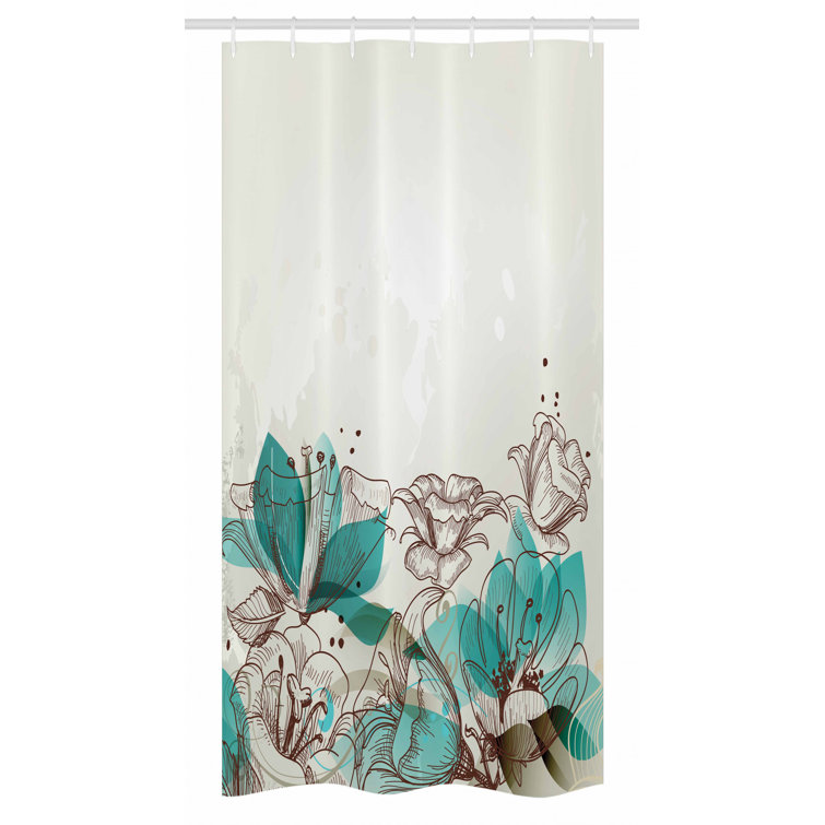 Floral Shower Curtain with Hooks Included